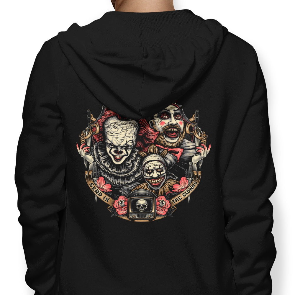 Unique 'Send in the Clowns' Hoodie by Glitchygorilla