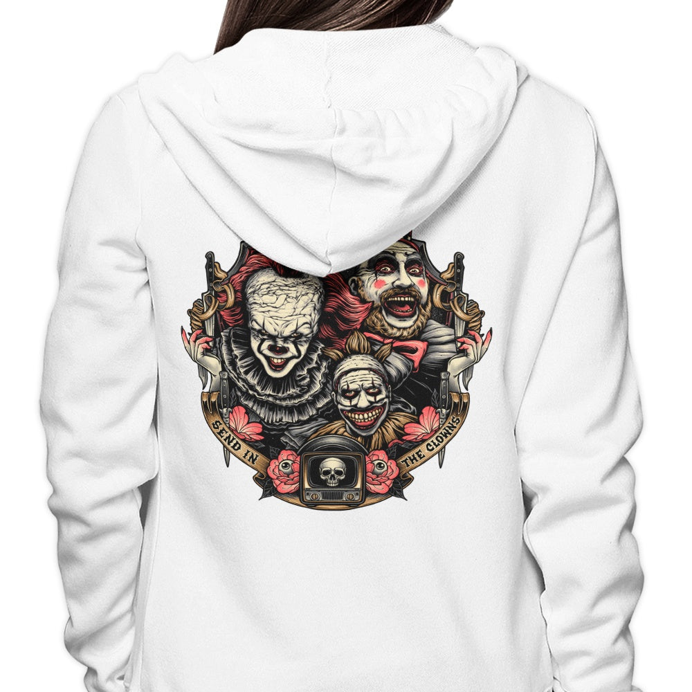 Unique 'Send in the Clowns' Hoodie by Glitchygorilla