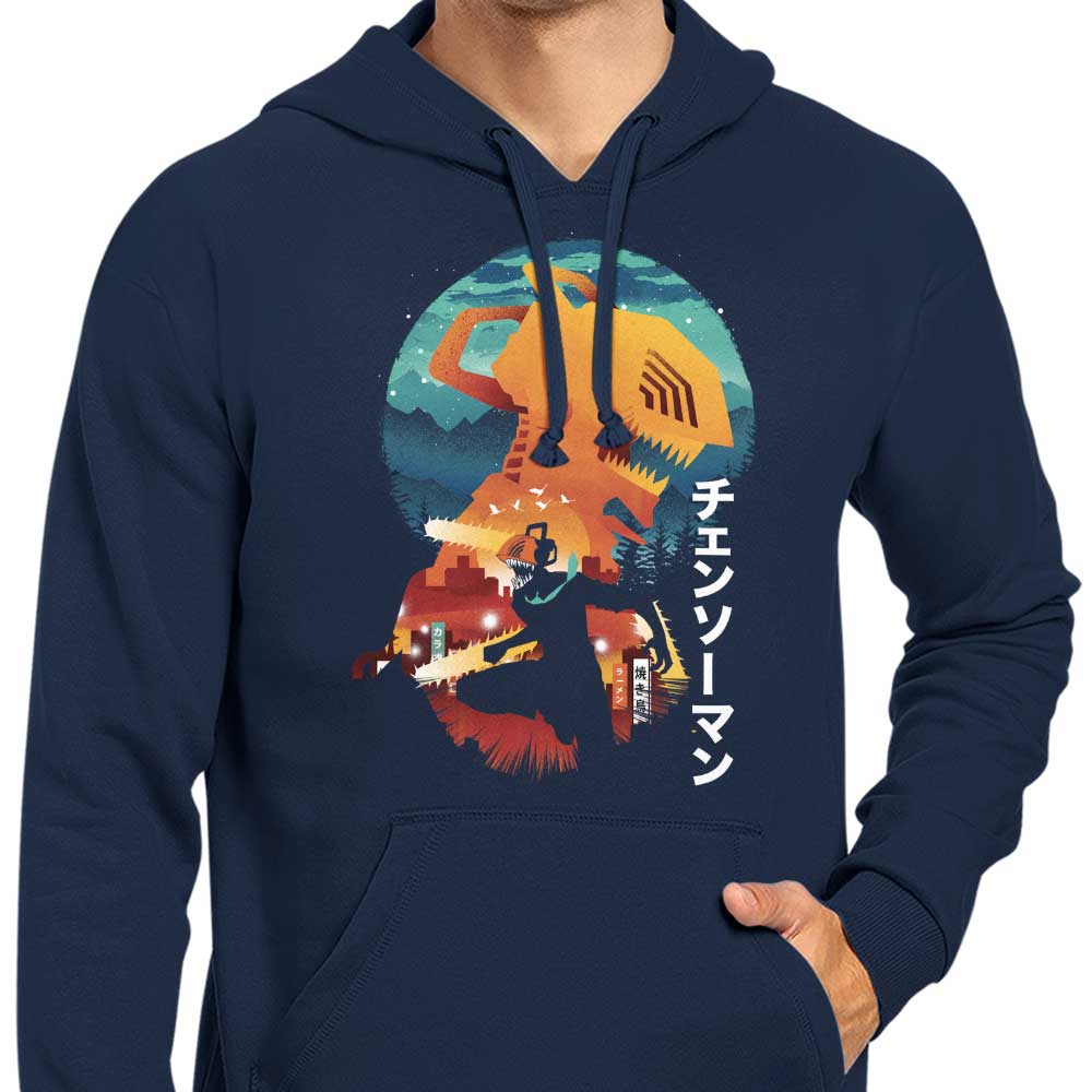 Stylish Chainsaw Silhouette Zip-up and Pullover Hoodies