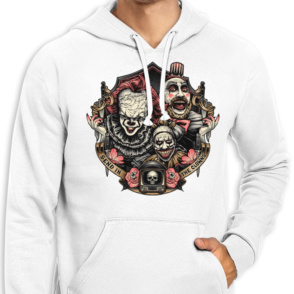Unique 'Send in the Clowns' Hoodie by Glitchygorilla