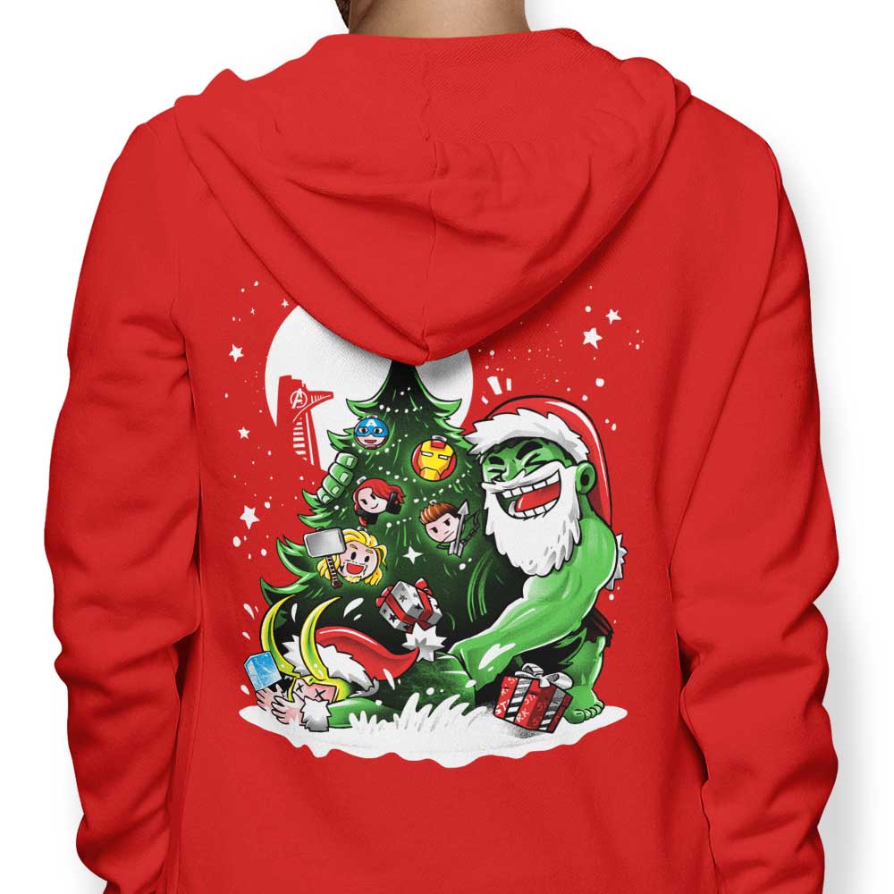 Alemaglia's Festive Puny God Christmas Zip-up and Pullover Hoodies