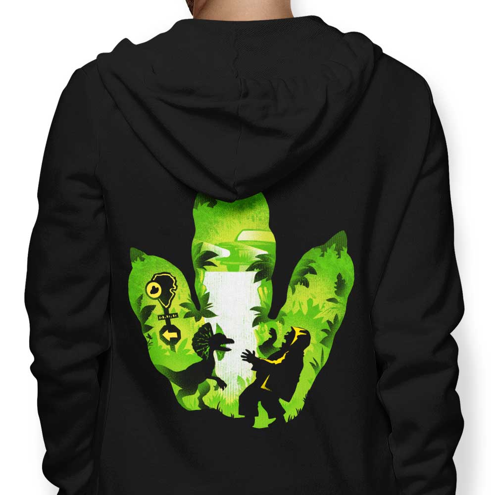 A Stylish Hoodie Featuring Dilophosaurus Footprint Design