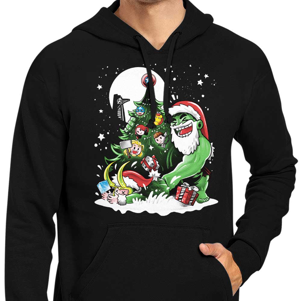 Alemaglia's Festive Puny God Christmas Zip-up and Pullover Hoodies