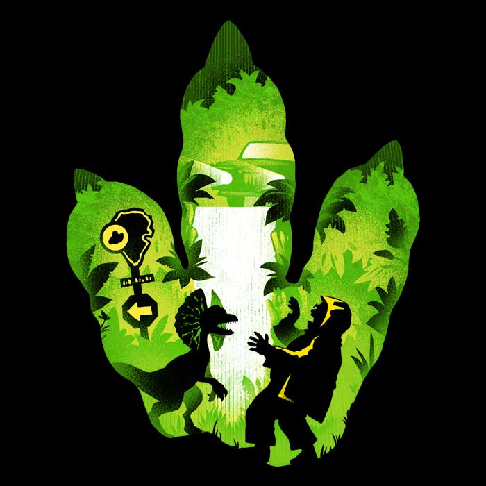 A Stylish Hoodie Featuring Dilophosaurus Footprint Design