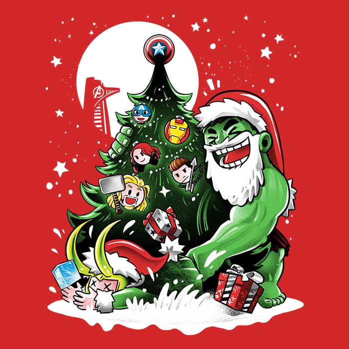 Alemaglia's Festive Puny God Christmas Zip-up and Pullover Hoodies