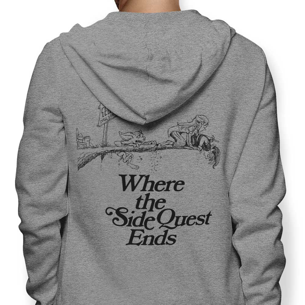 Where the Side Quest Ends - Stylish Zip Up and Pullover Hoodies