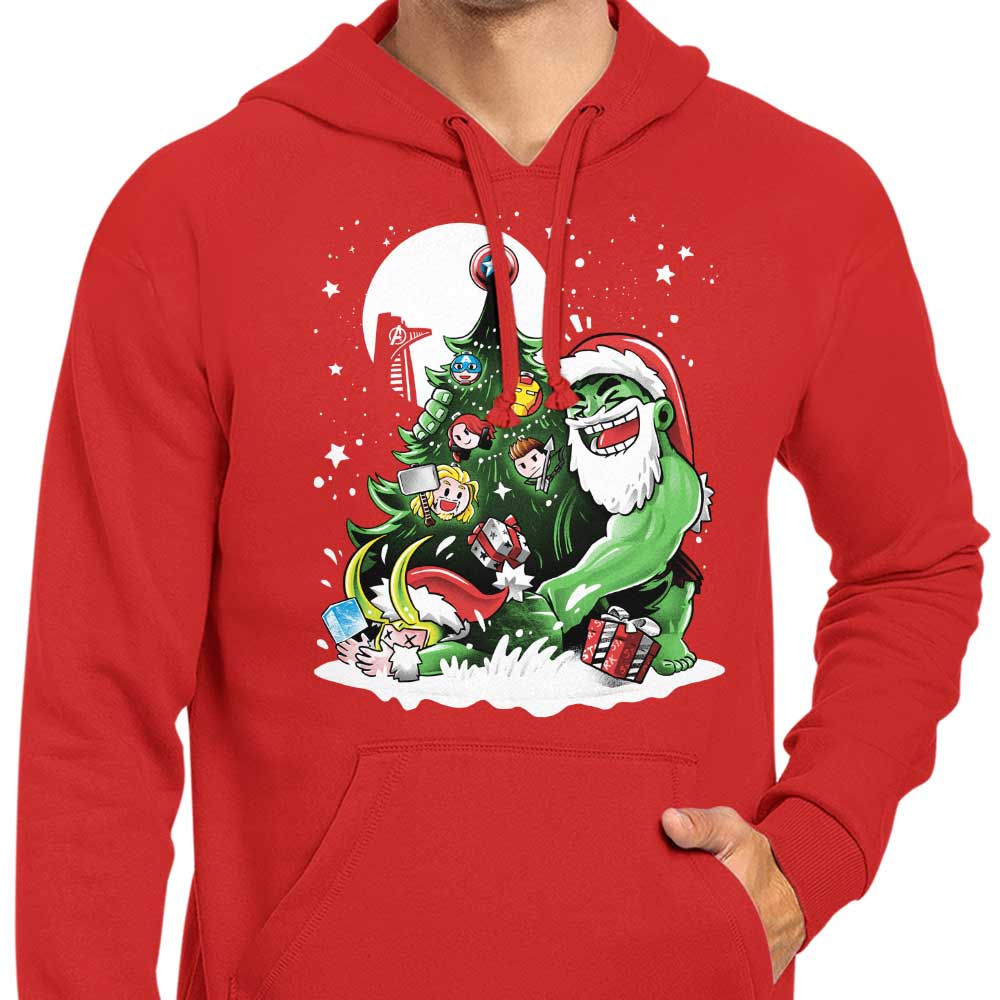 Alemaglia's Festive Puny God Christmas Zip-up and Pullover Hoodies