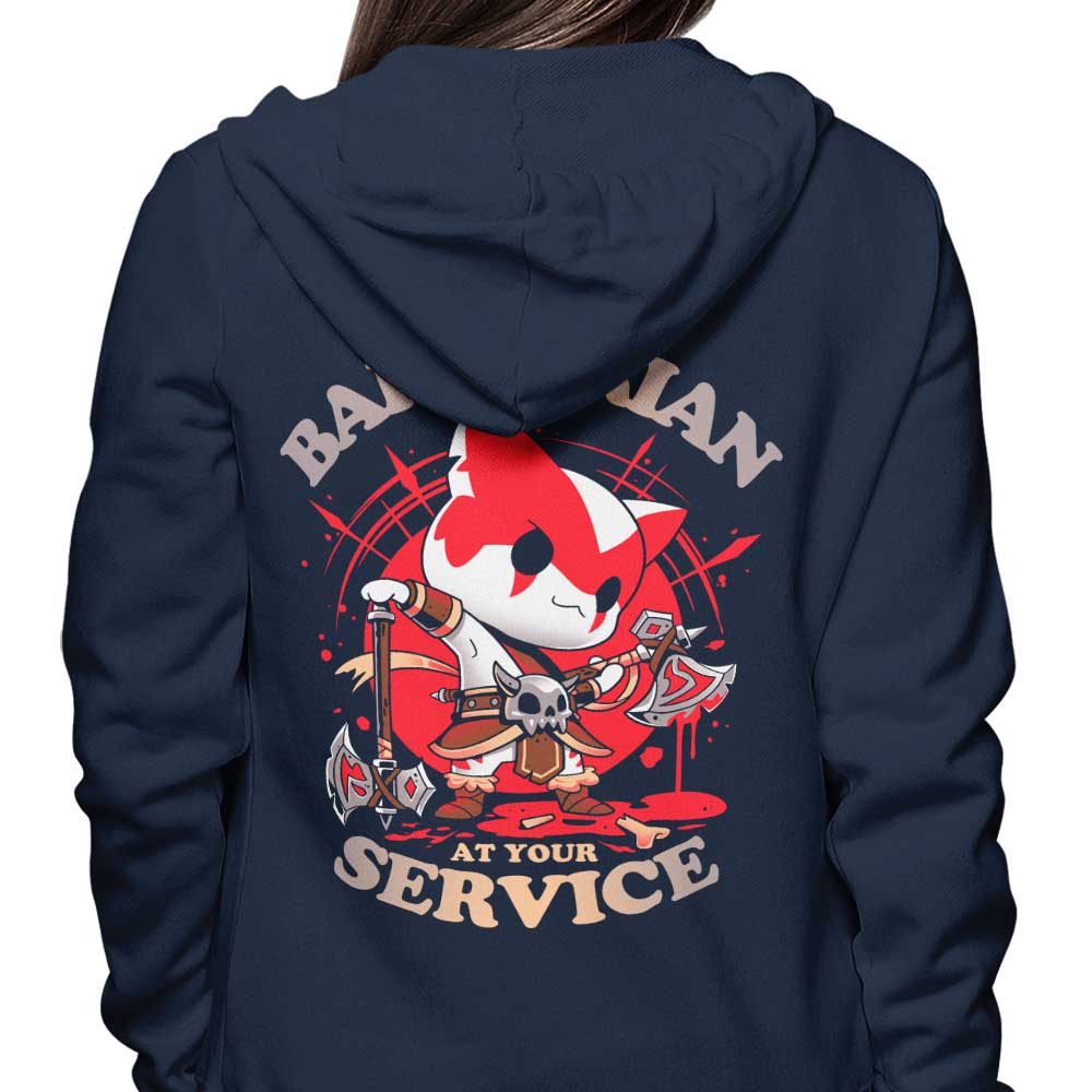 Snouleaf's 'Barbarian at Your Service' Fashionable Hoodie