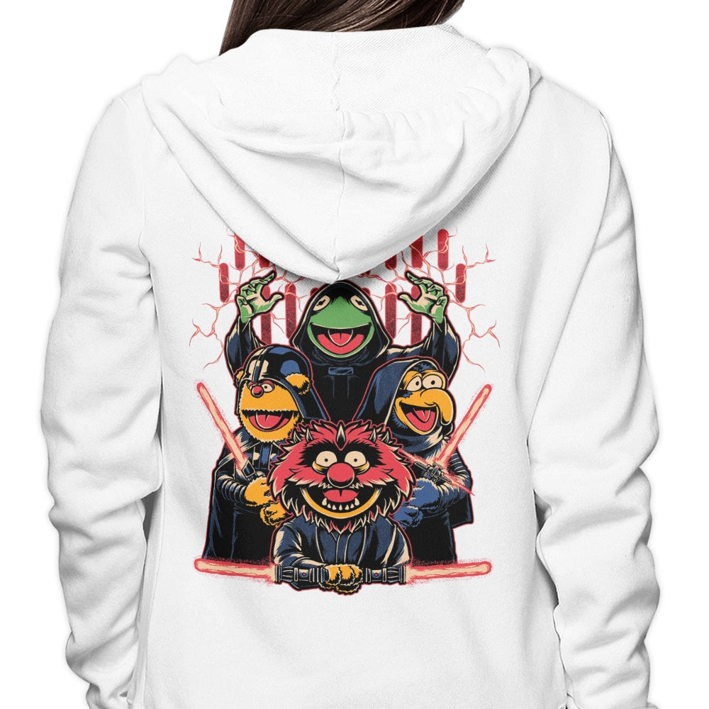 Menacing Dark Puppets Themed Hooded Sweatshirt