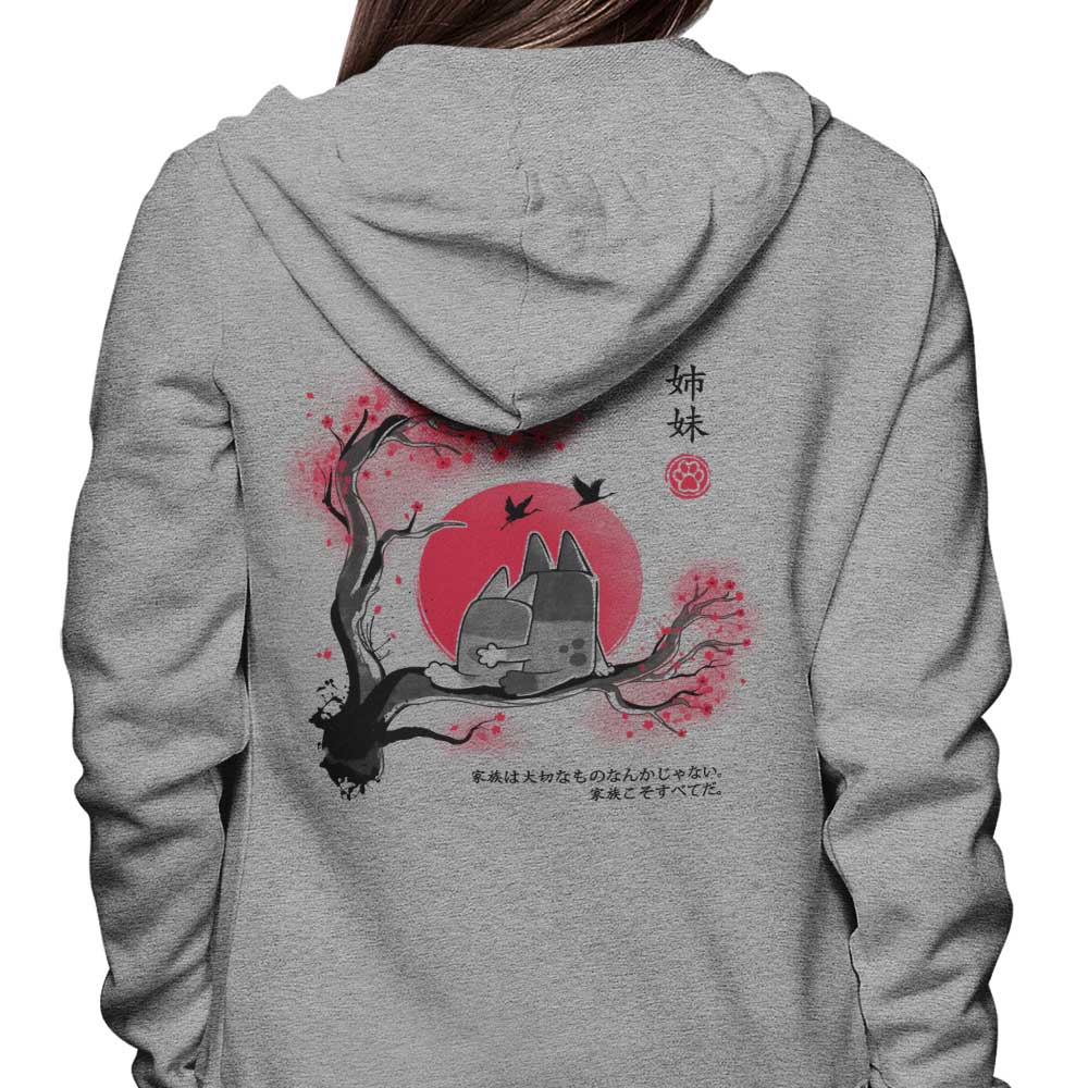 Stylish Retro Heeler Sumi - e Hoodie for Trendy Wear
