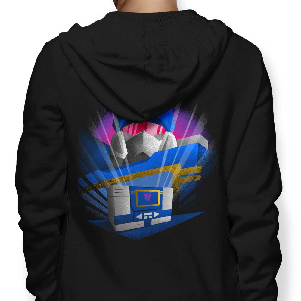 Stylish Donnie Illustrations Cassette Tape-Inspired Hoodie