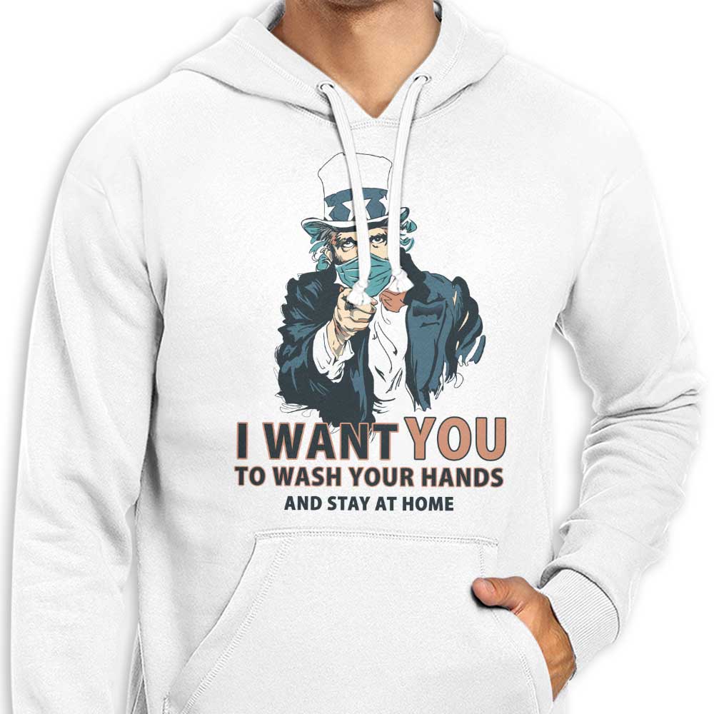 Hoodie with 'Wash Your Hands' Print - Stylish and Comfortable Apparel