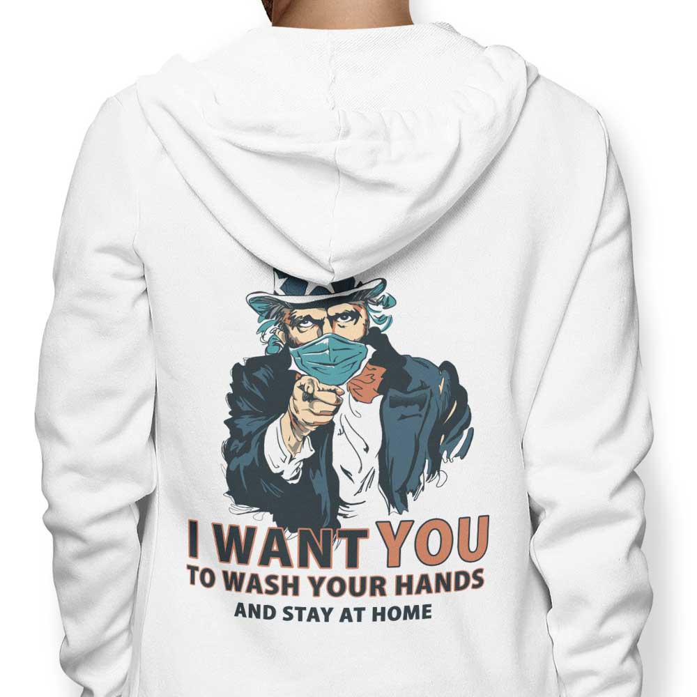 Hoodie with 'Wash Your Hands' Print - Stylish and Comfortable Apparel