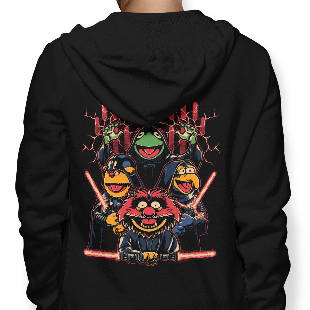 Menacing Dark Puppets Themed Hooded Sweatshirt