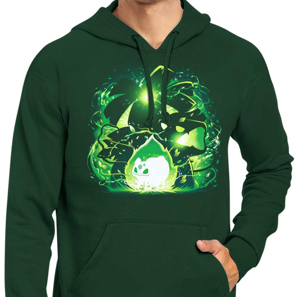 Vibrant Frenzy Plant Design Hooded Sweatshirt