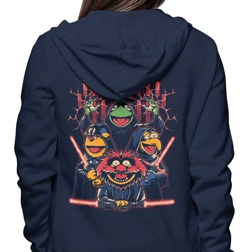 Menacing Dark Puppets Themed Hooded Sweatshirt