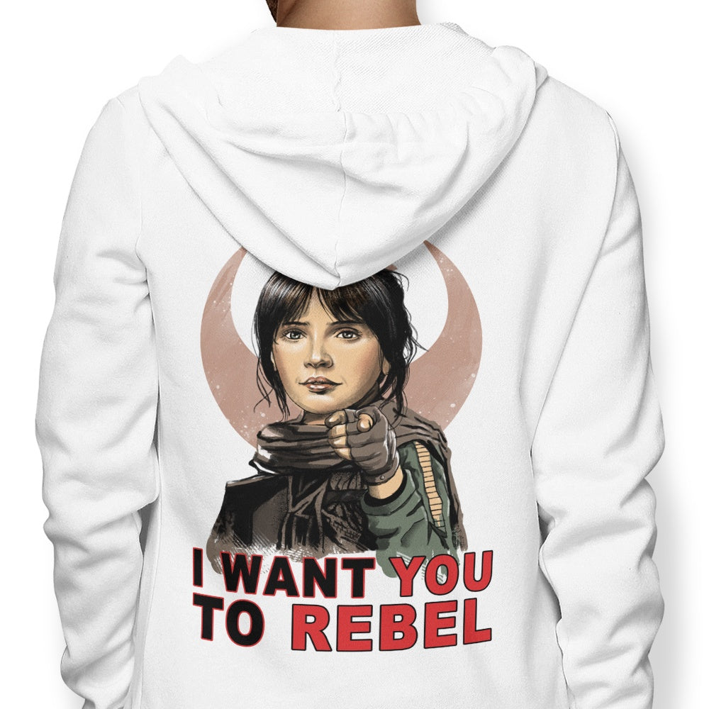 XENOS 'I Want You to Rebel' Stylish Zip Up and Pullover Hoodies