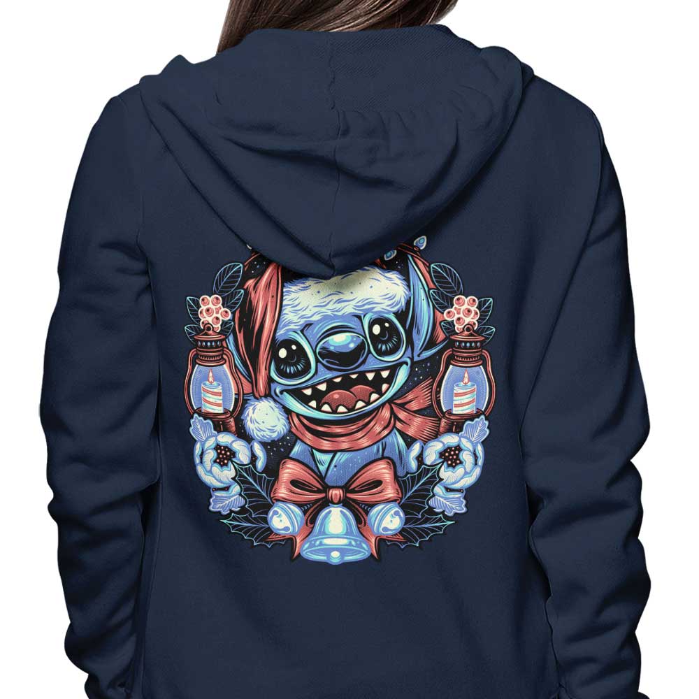 Unique Christmas Alien-themed Hoodie by Glitchygorilla