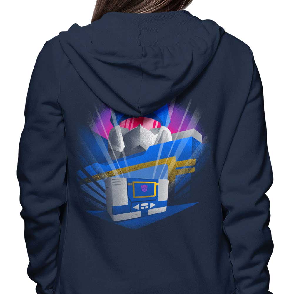 Stylish Donnie Illustrations Cassette Tape-Inspired Hoodie