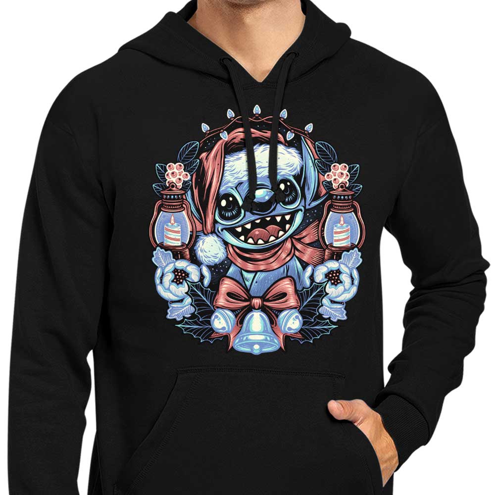 Unique Christmas Alien-themed Hoodie by Glitchygorilla