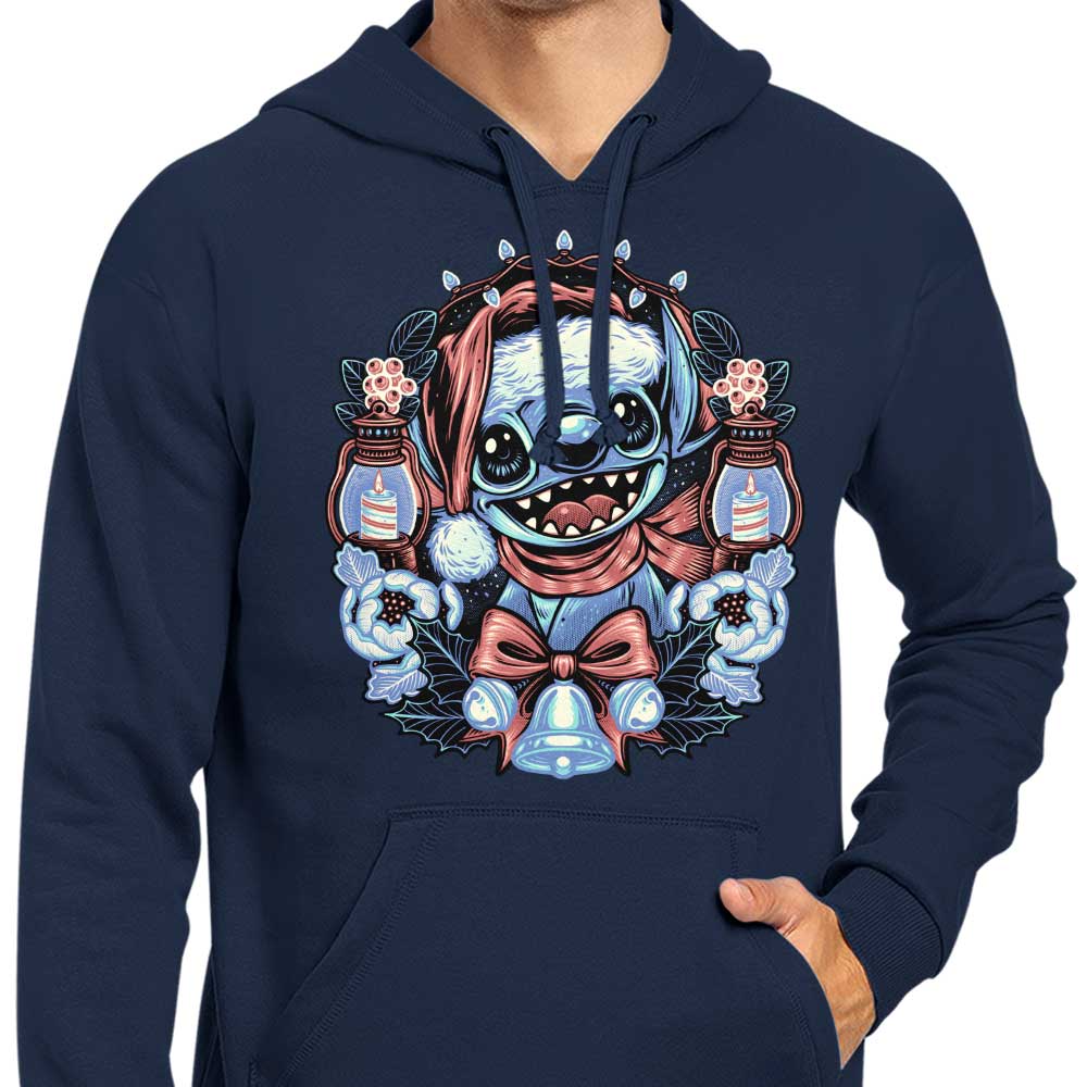 Unique Christmas Alien-themed Hoodie by Glitchygorilla