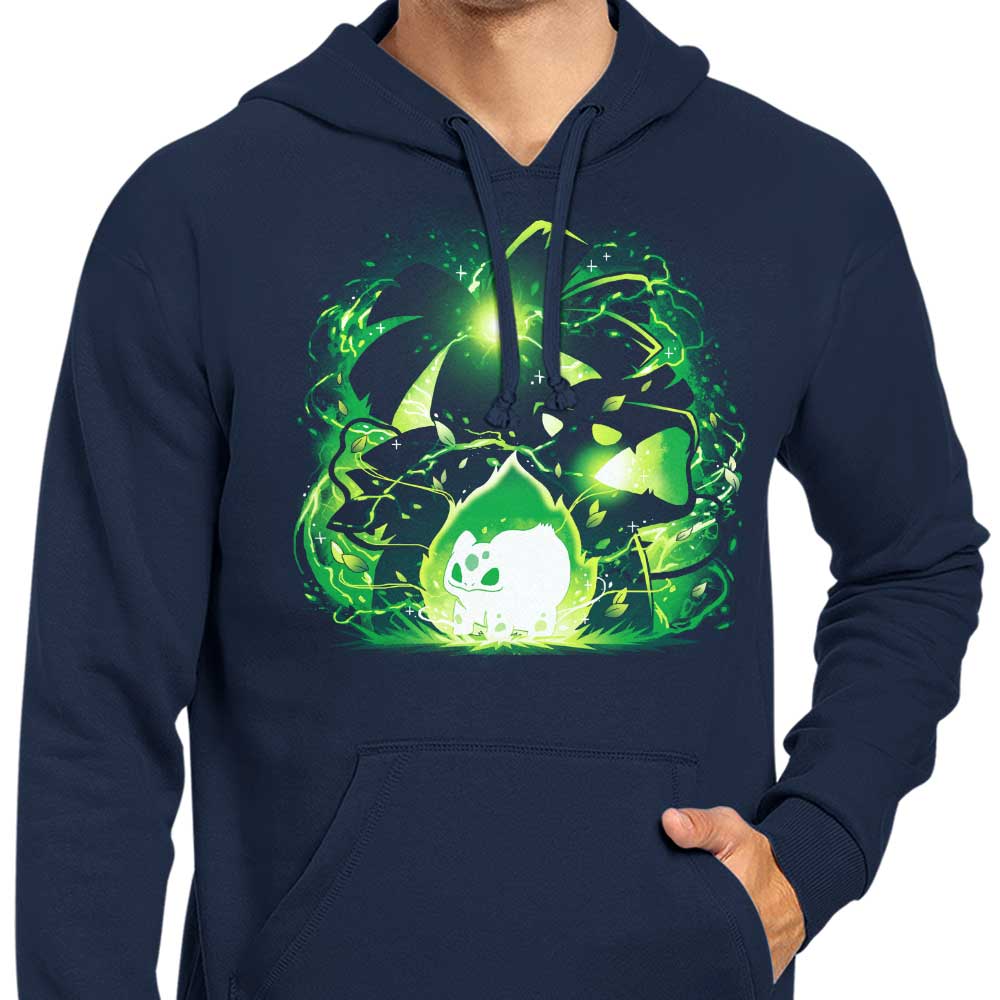 Vibrant Frenzy Plant Design Hooded Sweatshirt