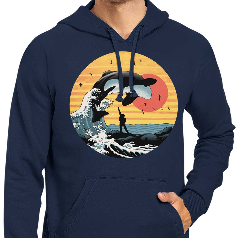 XENOS 'The Great Whale Off Kanagawa' Stylish Zip-Up and Pullover Hoodies