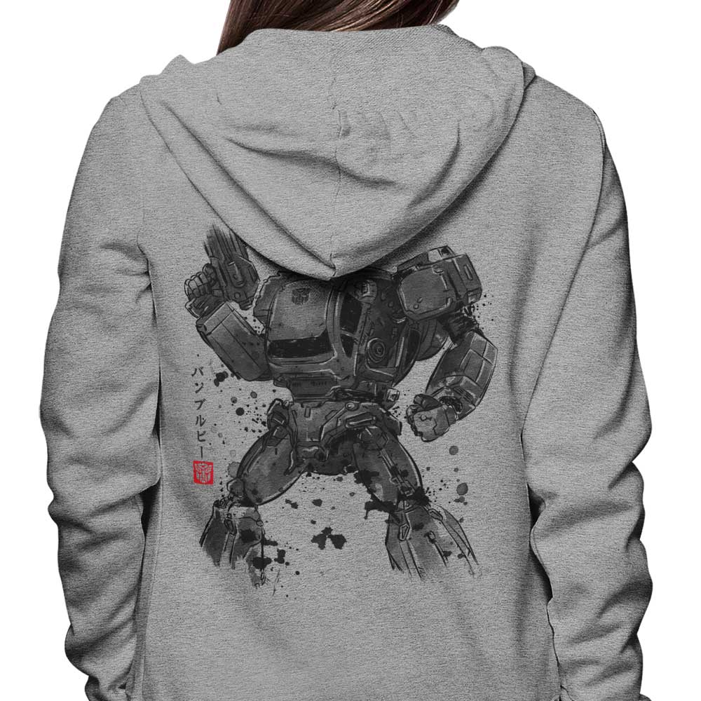 Bee Sumi-e Style Comfortable Hooded Sweatshirt