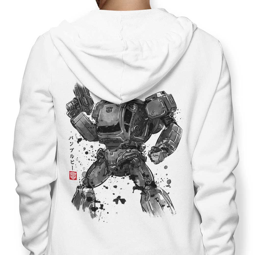 Bee Sumi-e Style Comfortable Hooded Sweatshirt