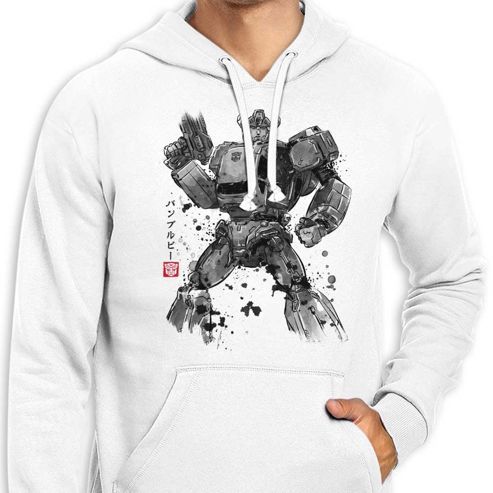 Bee Sumi-e Style Comfortable Hooded Sweatshirt