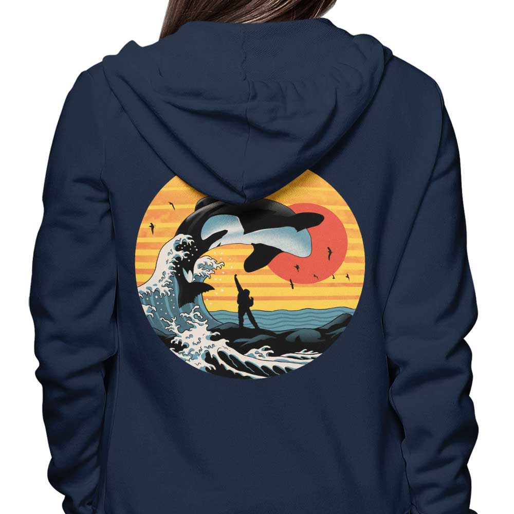 XENOS 'The Great Whale Off Kanagawa' Stylish Zip-Up and Pullover Hoodies