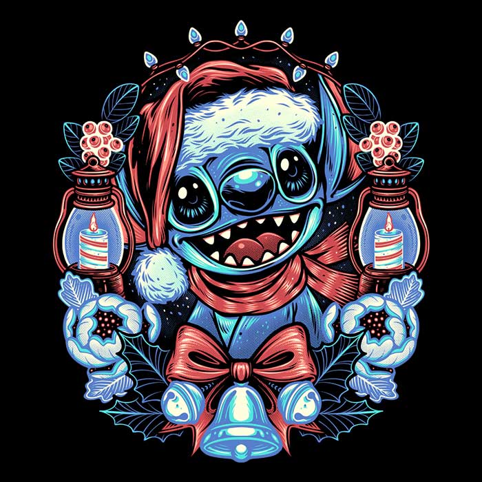 Unique Christmas Alien-themed Hoodie by Glitchygorilla