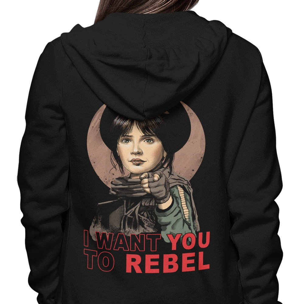 XENOS 'I Want You to Rebel' Stylish Zip Up and Pullover Hoodies