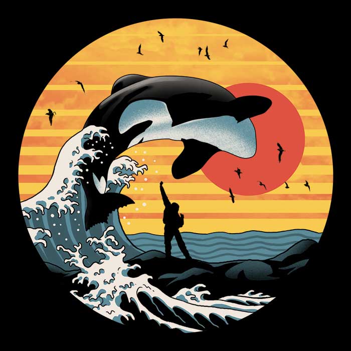 XENOS 'The Great Whale Off Kanagawa' Stylish Zip-Up and Pullover Hoodies
