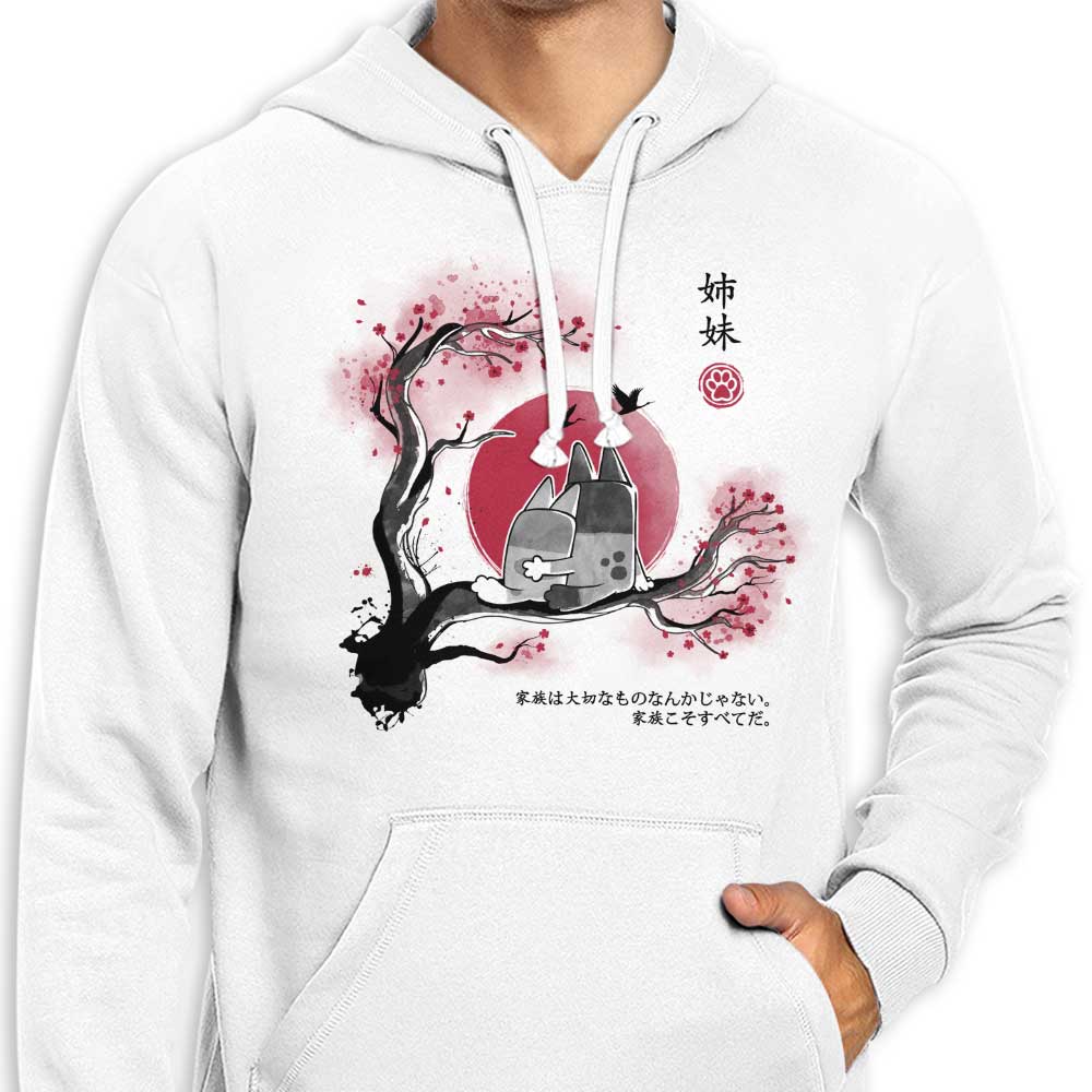 Stylish Retro Heeler Sumi - e Hoodie for Trendy Wear
