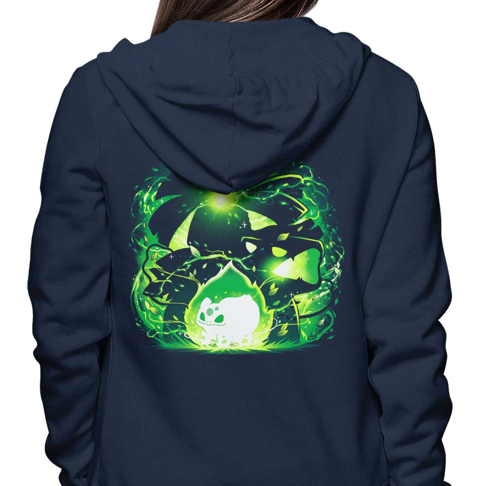 Vibrant Frenzy Plant Design Hooded Sweatshirt