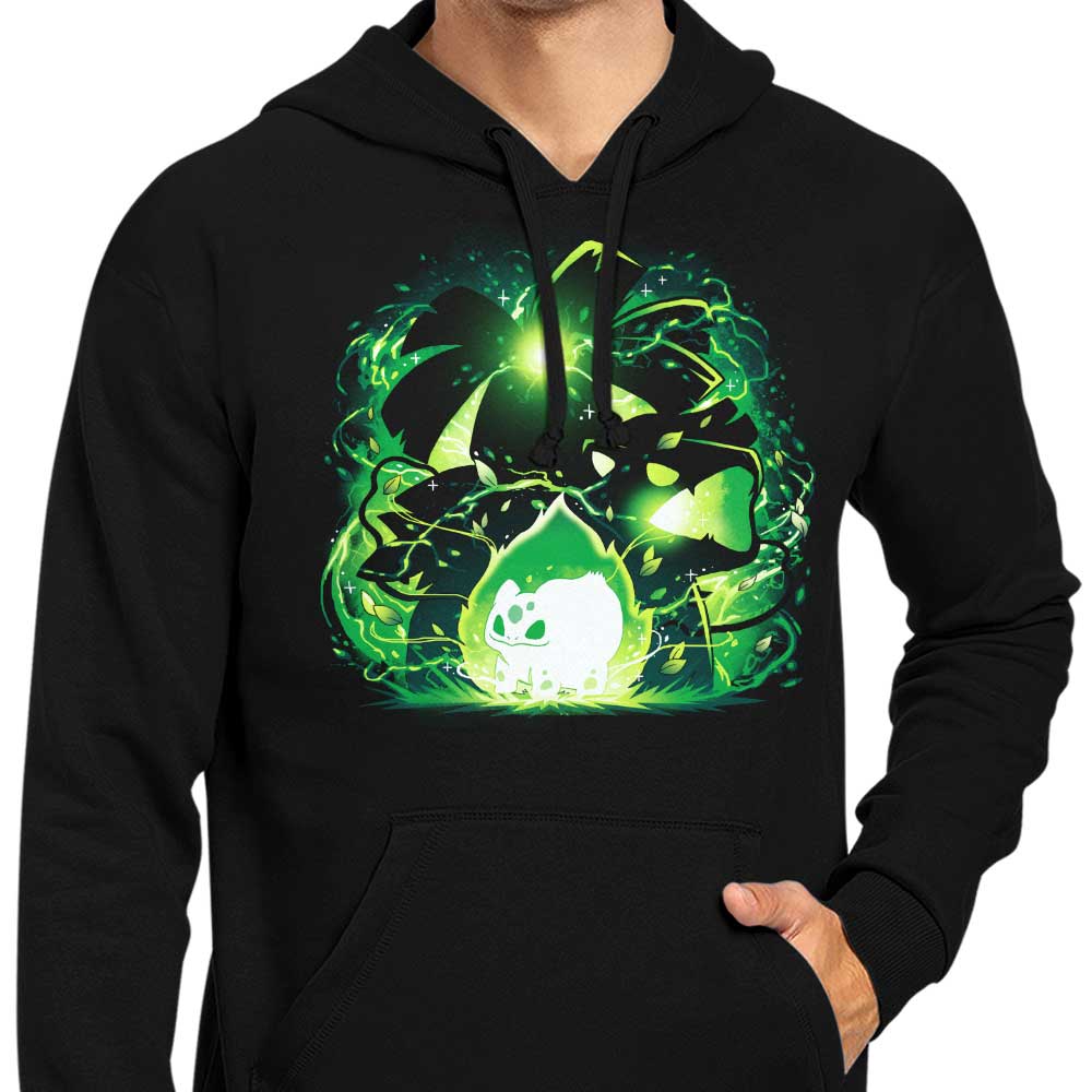 Vibrant Frenzy Plant Design Hooded Sweatshirt