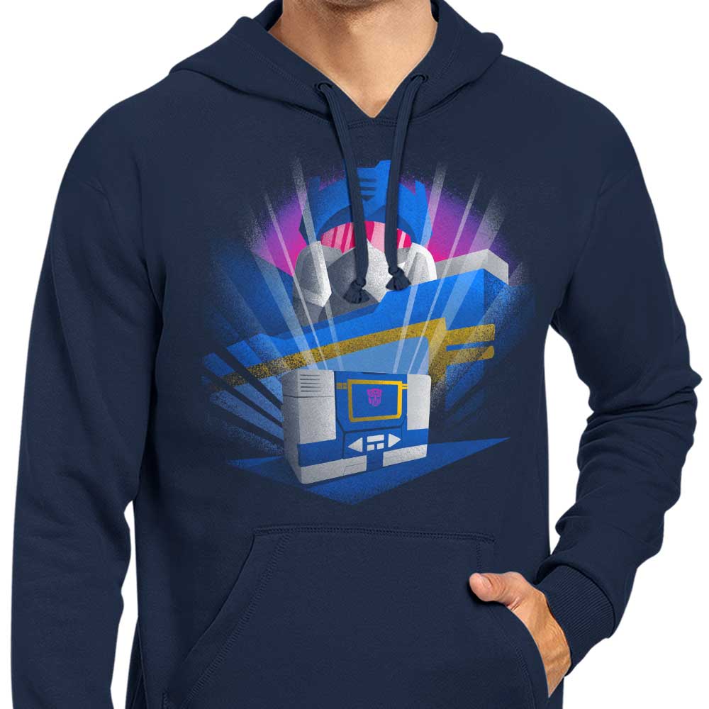 Stylish Donnie Illustrations Cassette Tape-Inspired Hoodie