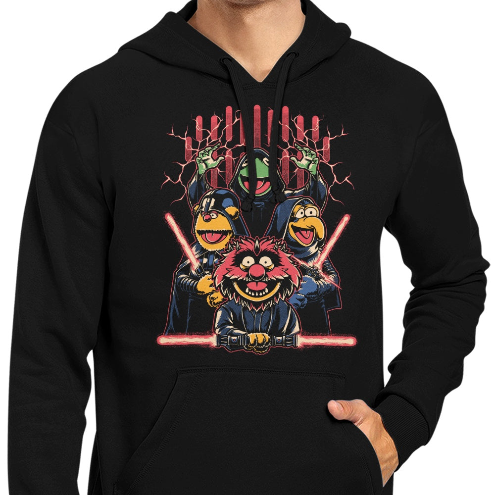 Menacing Dark Puppets Themed Hooded Sweatshirt