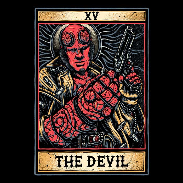 XV: The Devil - Stylish Men's or Women's Hoodie by Glitchygorilla
