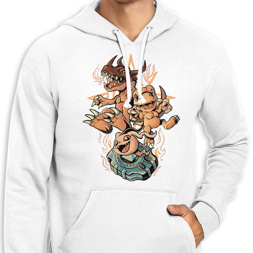Digital Dinosaur Evolution-themed Hooded Sweatshirt