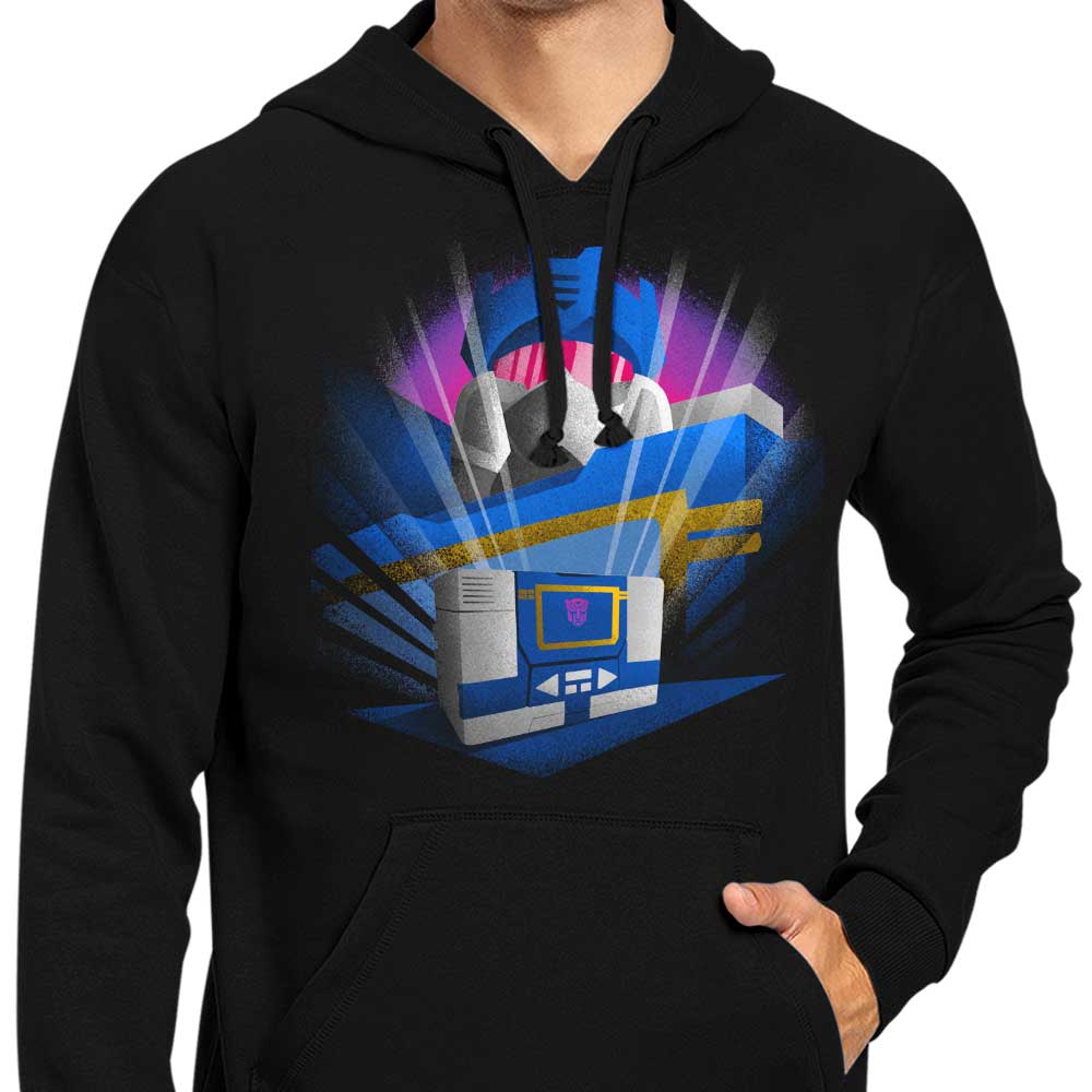 Stylish Donnie Illustrations Cassette Tape-Inspired Hoodie
